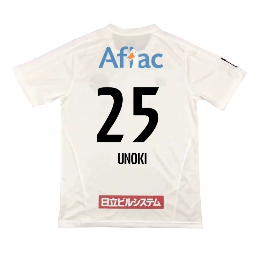 Férfi Fumiya Unoki #25 Fehér Fekete Idegenbeli Jersey 2024/25 Mez Póló Ing