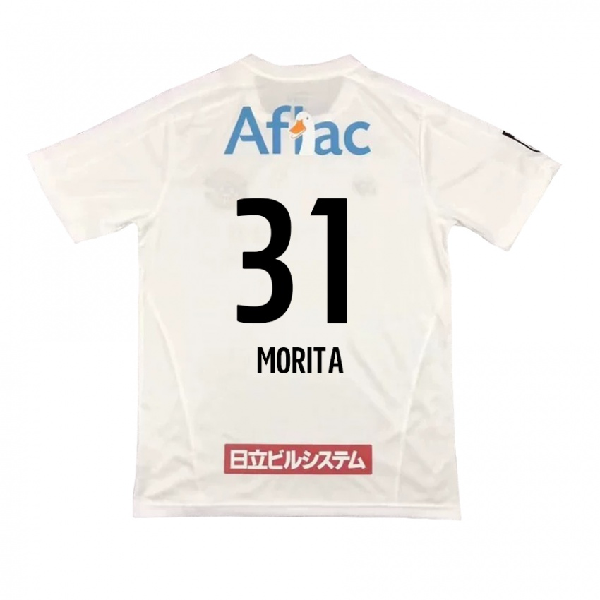 Férfi Tatsuya Morita #31 Fehér Fekete Idegenbeli Jersey 2024/25 Mez Póló Ing