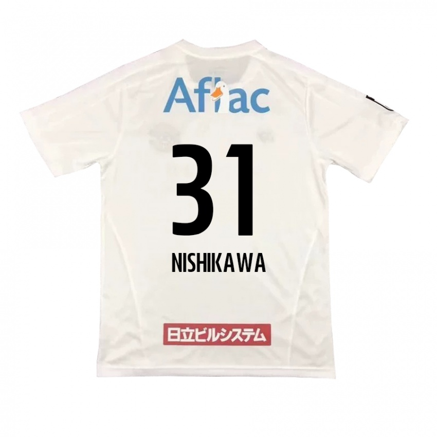 Férfi Genki Nishikawa #31 Fehér Fekete Idegenbeli Jersey 2024/25 Mez Póló Ing