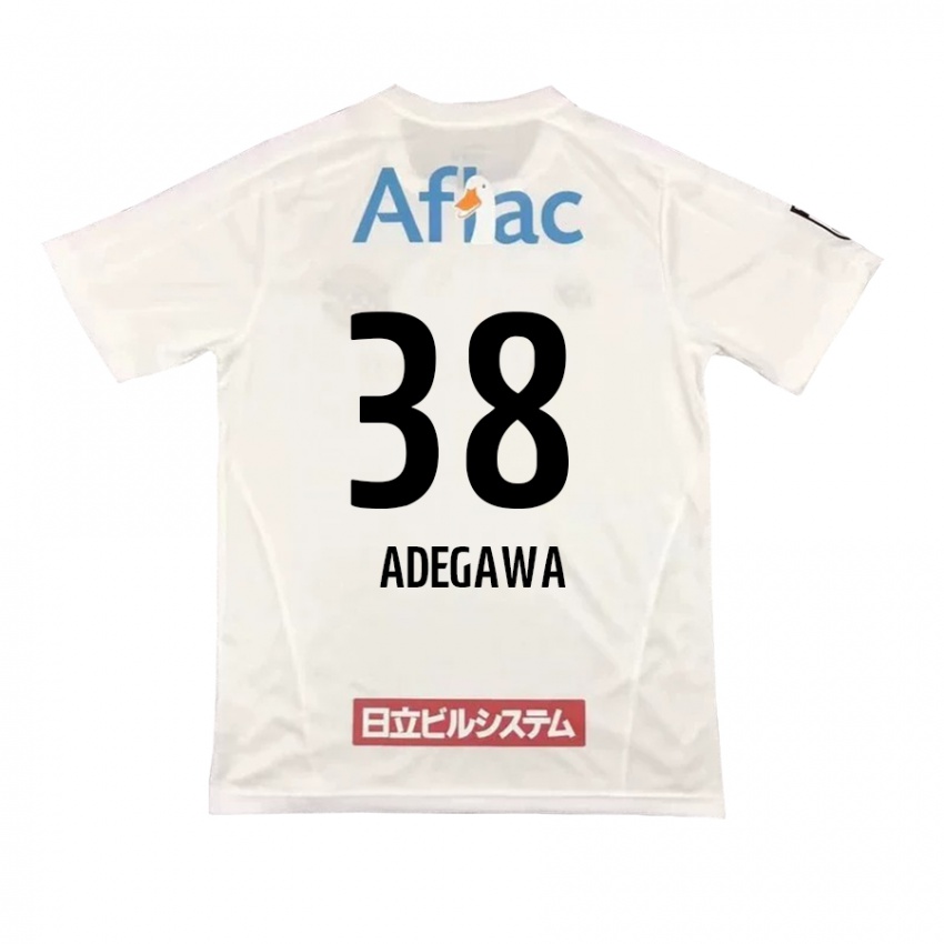 Férfi Koa Adegawa #38 Fehér Fekete Idegenbeli Jersey 2024/25 Mez Póló Ing