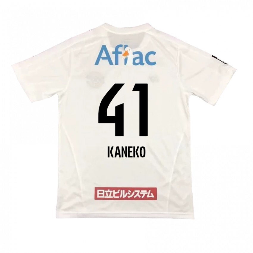 Férfi Yushin Kaneko #41 Fehér Fekete Idegenbeli Jersey 2024/25 Mez Póló Ing