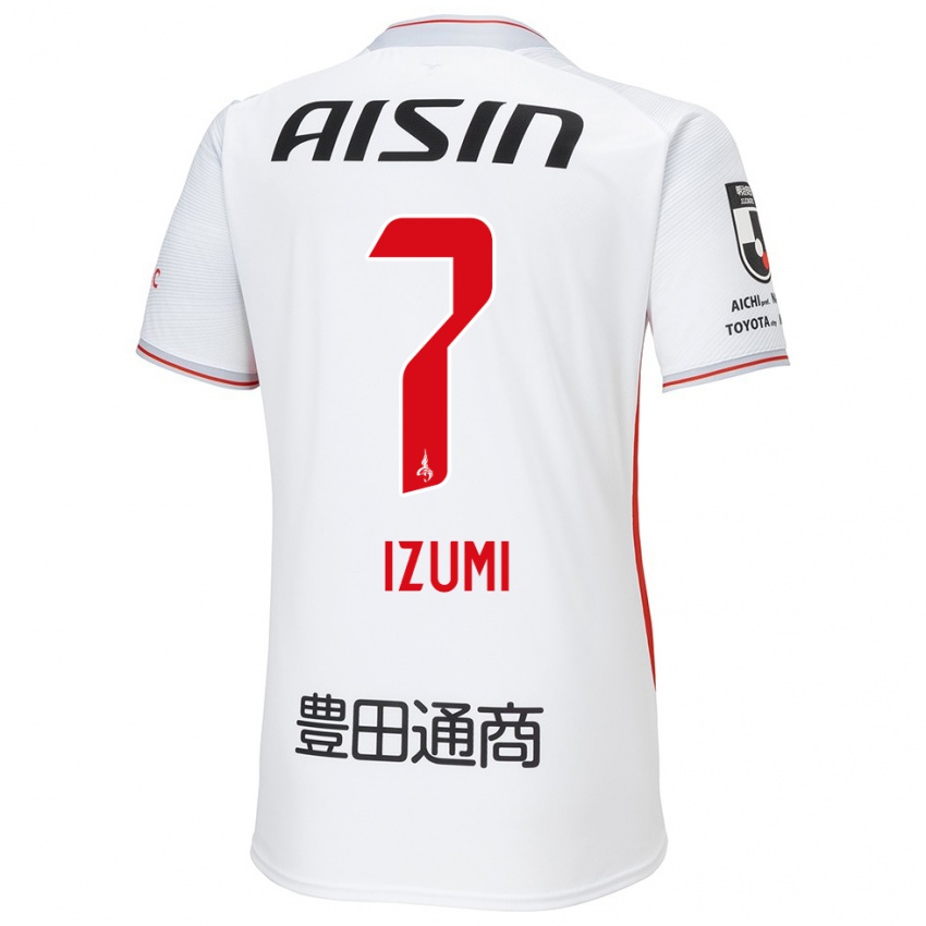 Férfi Ryuji Izumi #7 Fehér Sárga Piros Idegenbeli Jersey 2024/25 Mez Póló Ing