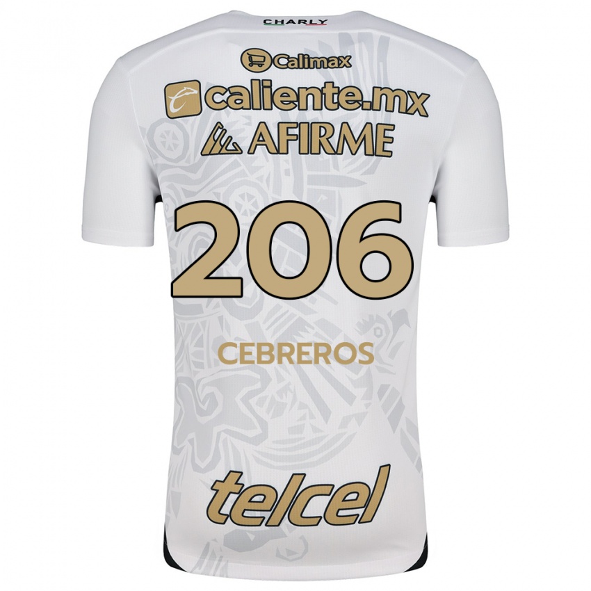 Férfi Luis Cebreros #206 Fehér Fekete Idegenbeli Jersey 2024/25 Mez Póló Ing