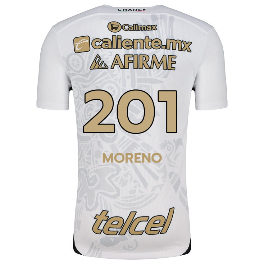 Férfi Jesús Moreno #201 Fehér Fekete Idegenbeli Jersey 2024/25 Mez Póló Ing