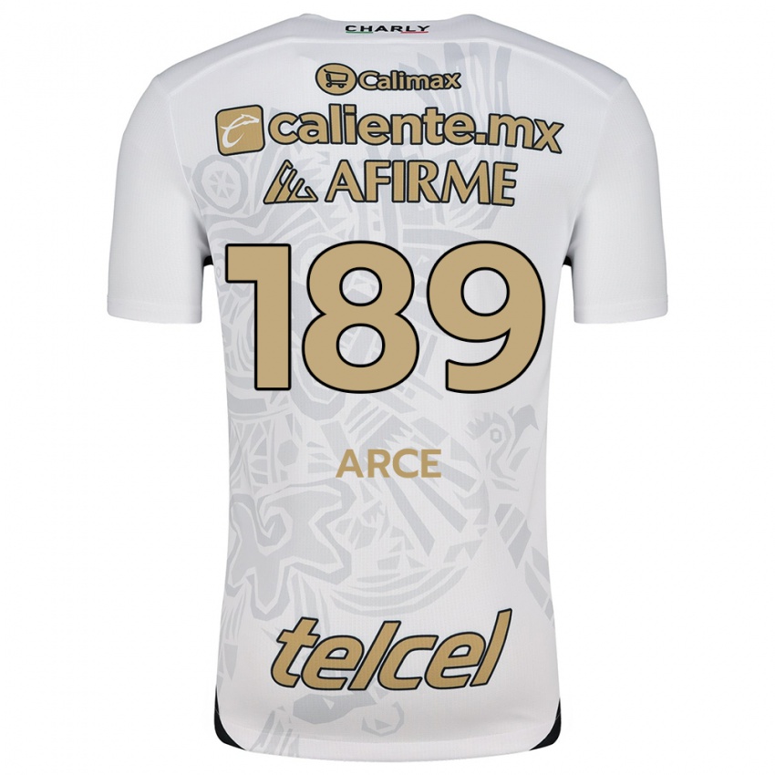 Férfi Diego Arce #189 Fehér Fekete Idegenbeli Jersey 2024/25 Mez Póló Ing