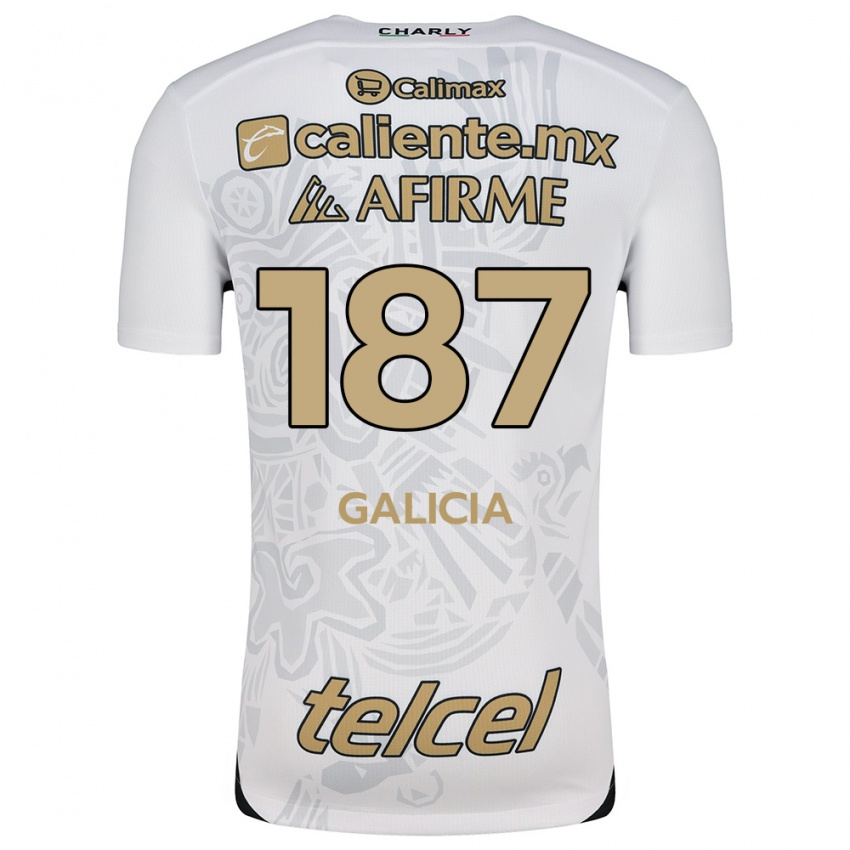 Férfi Carlos Galicia #187 Fehér Fekete Idegenbeli Jersey 2024/25 Mez Póló Ing