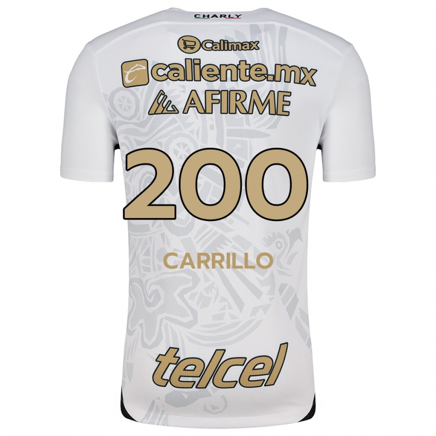 Férfi Manuel Carrillo #200 Fehér Fekete Idegenbeli Jersey 2024/25 Mez Póló Ing