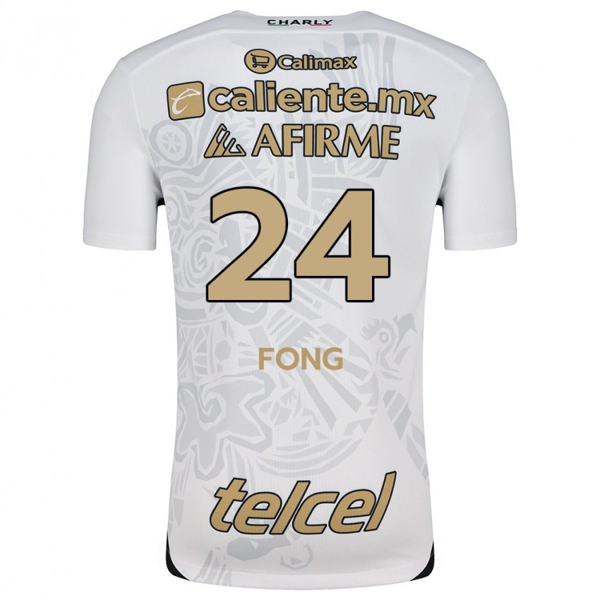 Férfi Michel Fong #24 Fehér Fekete Idegenbeli Jersey 2024/25 Mez Póló Ing