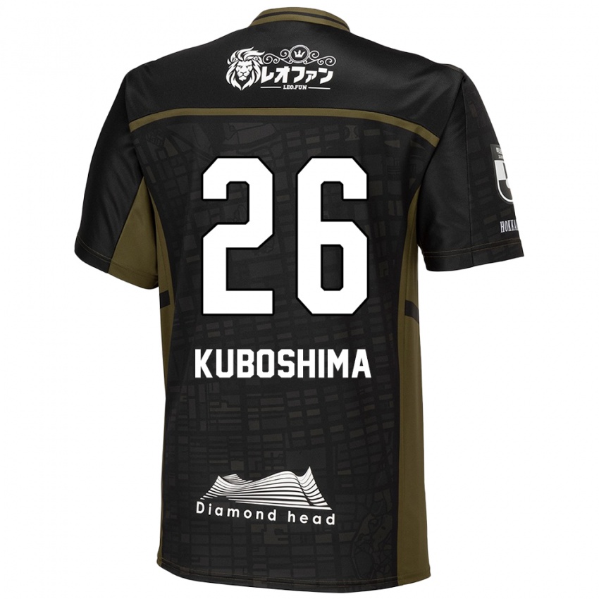 Férfi Takeharu Kuboshima #26 Fekete Zöld Idegenbeli Jersey 2024/25 Mez Póló Ing