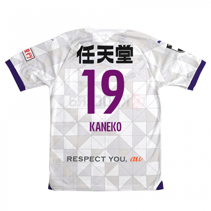 Férfi Daiki Kaneko #19 Fehér Lila Idegenbeli Jersey 2024/25 Mez Póló Ing