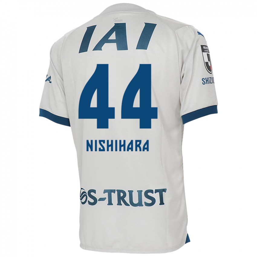 Férfi Motoki Nishihara #44 Fehér Kék Idegenbeli Jersey 2024/25 Mez Póló Ing