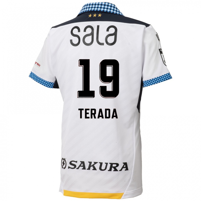 Férfi Akihiko Terada #19 Fehér Fekete Idegenbeli Jersey 2024/25 Mez Póló Ing