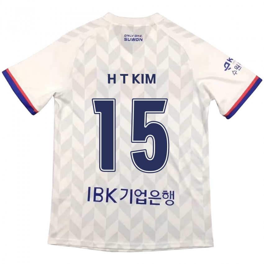 Férfi Tae-Han Kim #15 Fehér Kék Idegenbeli Jersey 2024/25 Mez Póló Ing