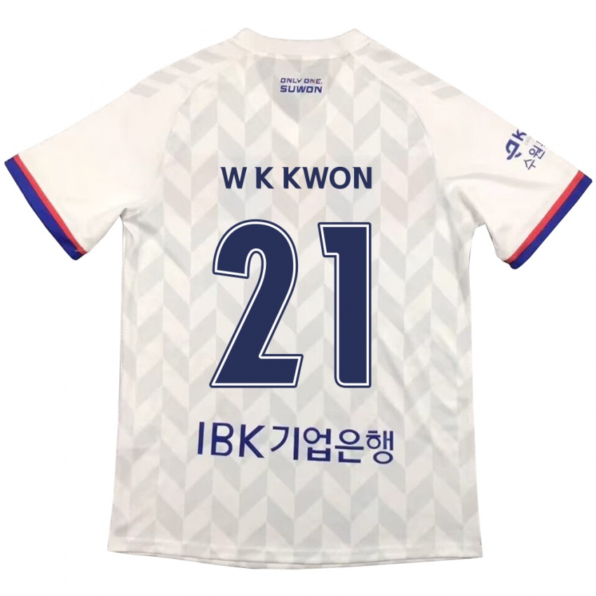 Férfi Kyung-Won Kwon #21 Fehér Kék Idegenbeli Jersey 2024/25 Mez Póló Ing