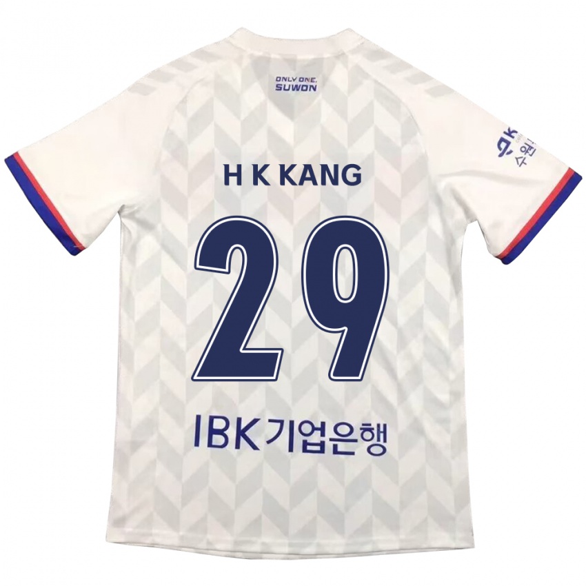 Férfi Kyo-Hun Kang #29 Fehér Kék Idegenbeli Jersey 2024/25 Mez Póló Ing