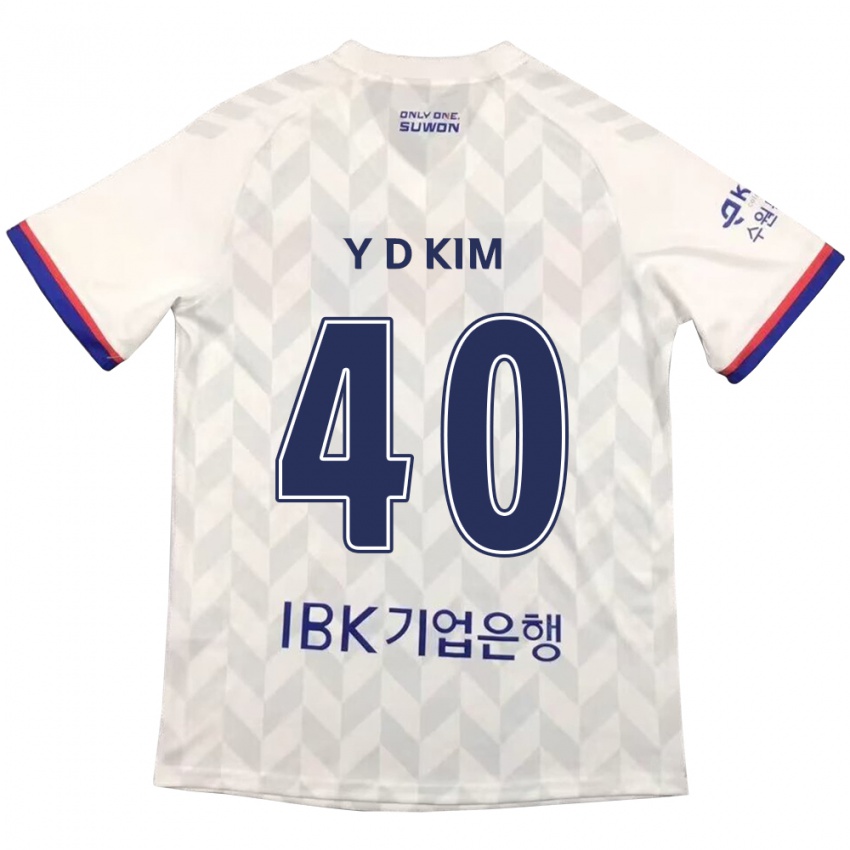 Férfi Do-Yoon Kim #40 Fehér Kék Idegenbeli Jersey 2024/25 Mez Póló Ing