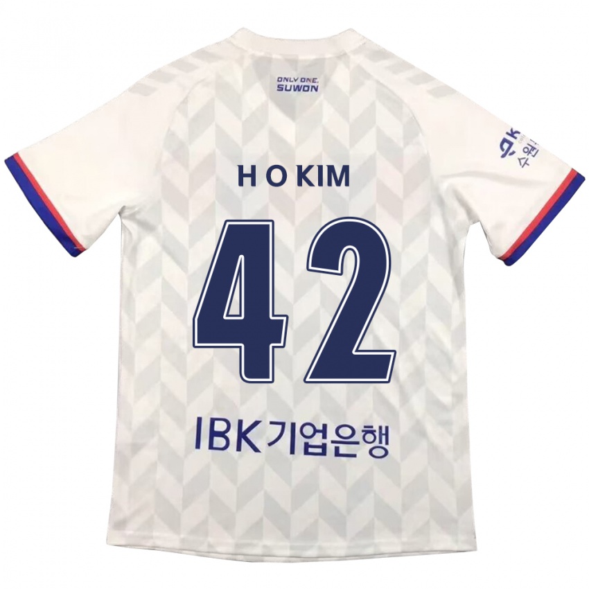 Férfi One-Hyung Kim #42 Fehér Kék Idegenbeli Jersey 2024/25 Mez Póló Ing