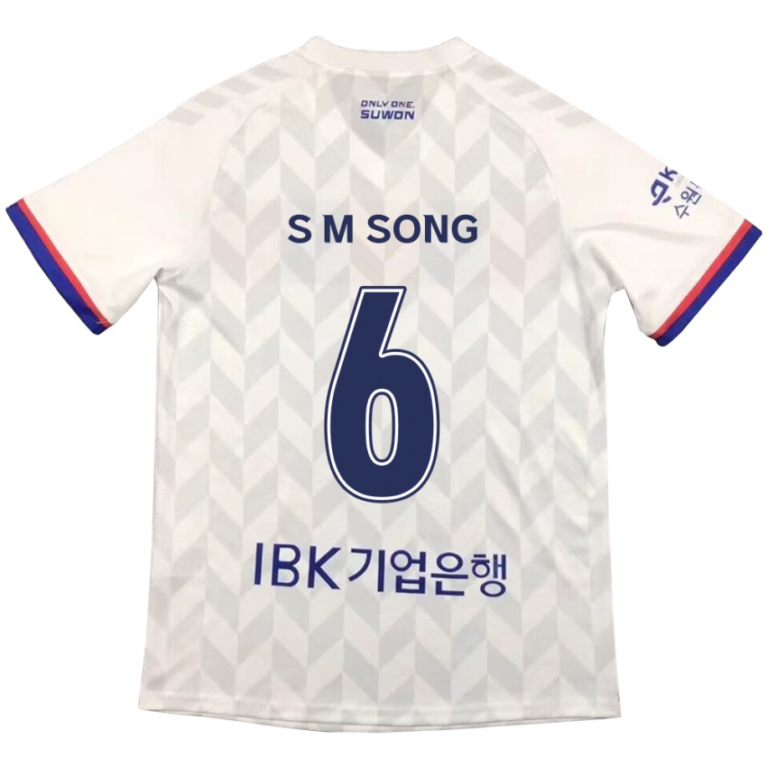 Férfi Min-Seob Song #6 Fehér Kék Idegenbeli Jersey 2024/25 Mez Póló Ing