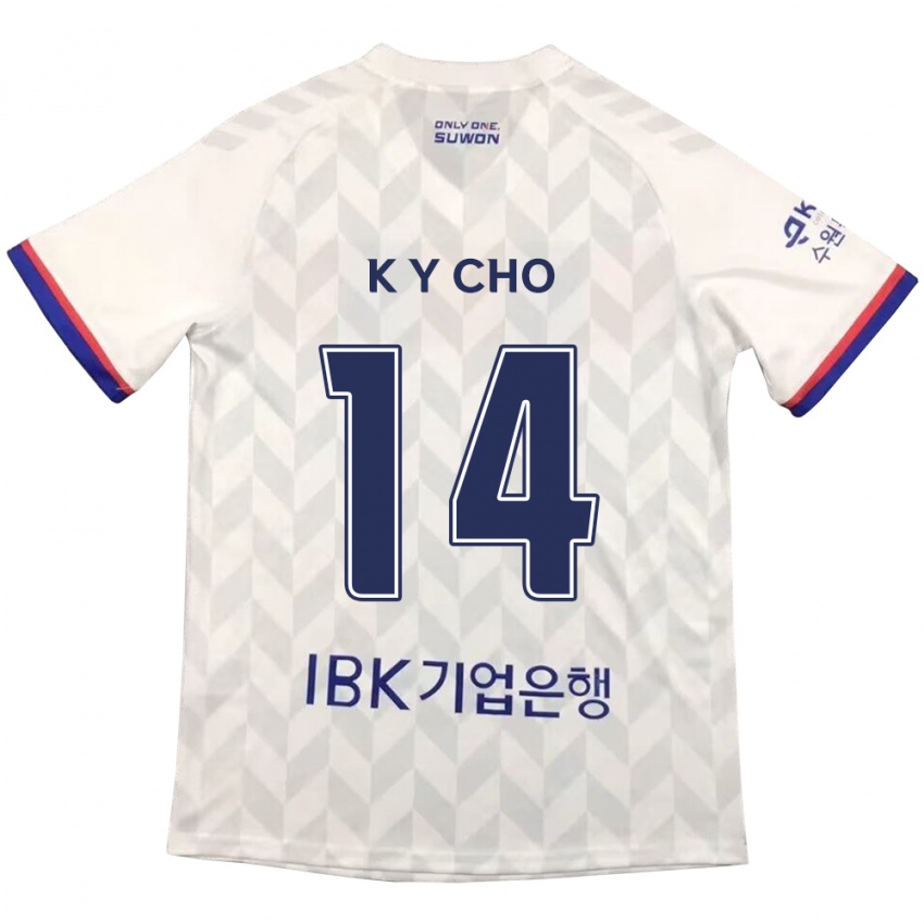 Férfi Yun-Kwon Cho #14 Fehér Kék Idegenbeli Jersey 2024/25 Mez Póló Ing