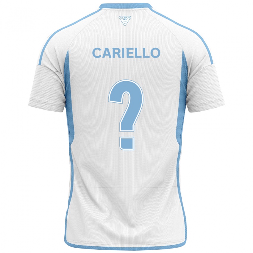 Férfi Yago Cariello #0 Fehér Kék Idegenbeli Jersey 2024/25 Mez Póló Ing