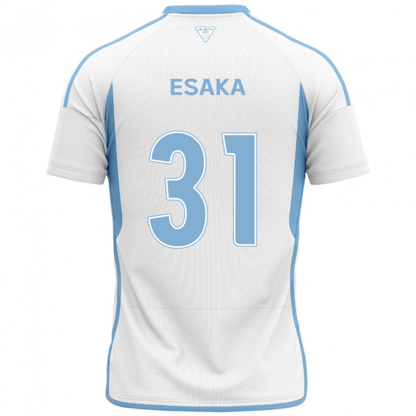 Férfi Ataru Esaka #31 Fehér Kék Idegenbeli Jersey 2024/25 Mez Póló Ing