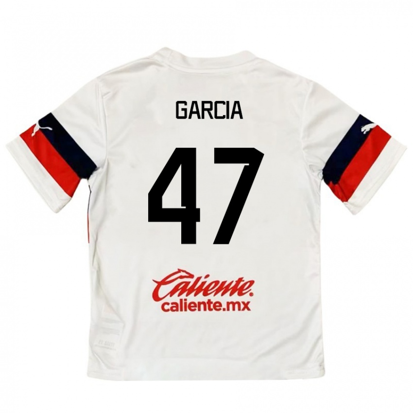 Férfi Gael García #47 Fehér Piros Idegenbeli Jersey 2024/25 Mez Póló Ing