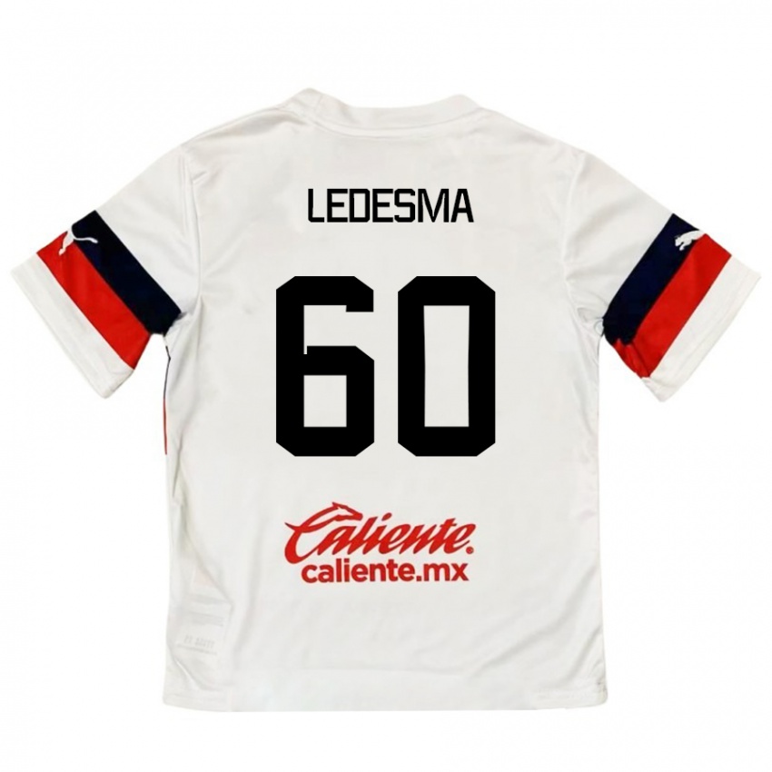 Férfi Luis Ledesma #60 Fehér Piros Idegenbeli Jersey 2024/25 Mez Póló Ing