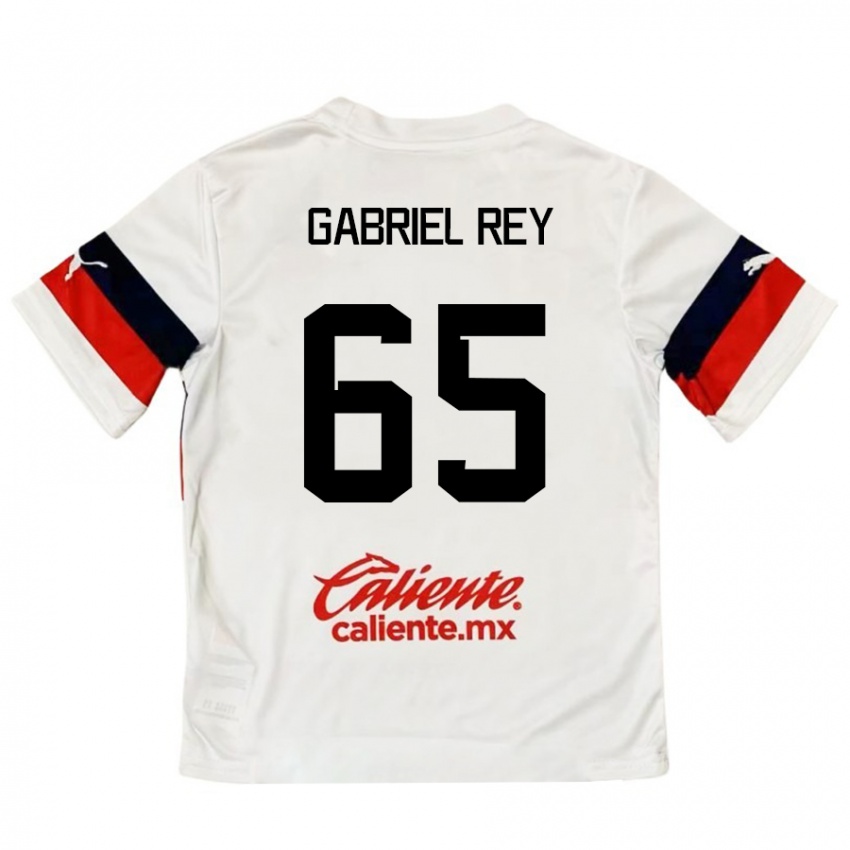 Férfi Luis Gabriel Rey #65 Fehér Piros Idegenbeli Jersey 2024/25 Mez Póló Ing