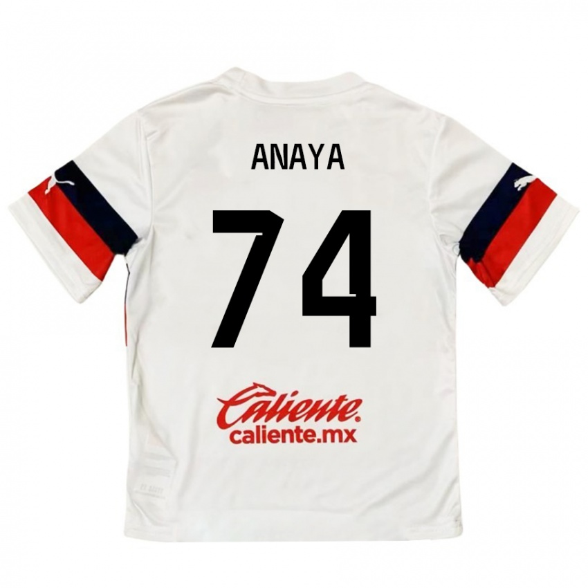 Férfi Mario Anaya #74 Fehér Piros Idegenbeli Jersey 2024/25 Mez Póló Ing