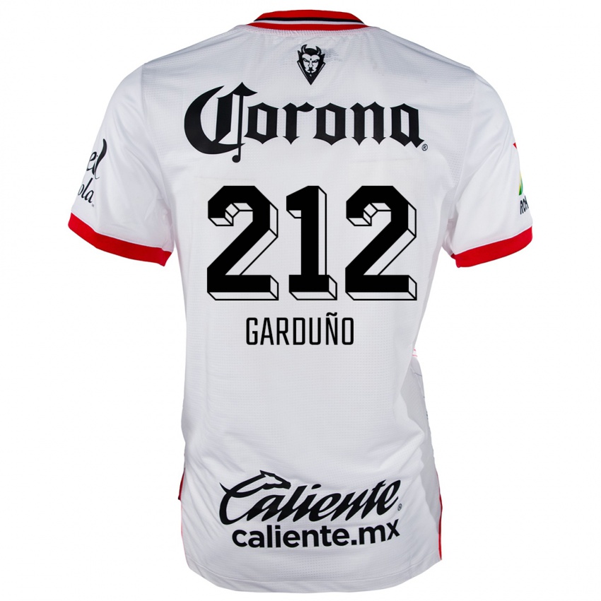 Férfi Carlos Garduño #212 Fehér Piros Idegenbeli Jersey 2024/25 Mez Póló Ing