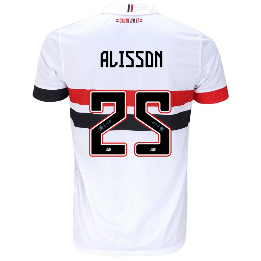 Női Alisson #25 Fehér Piros Fekete Hazai Jersey 2024/25 Mez Póló Ing