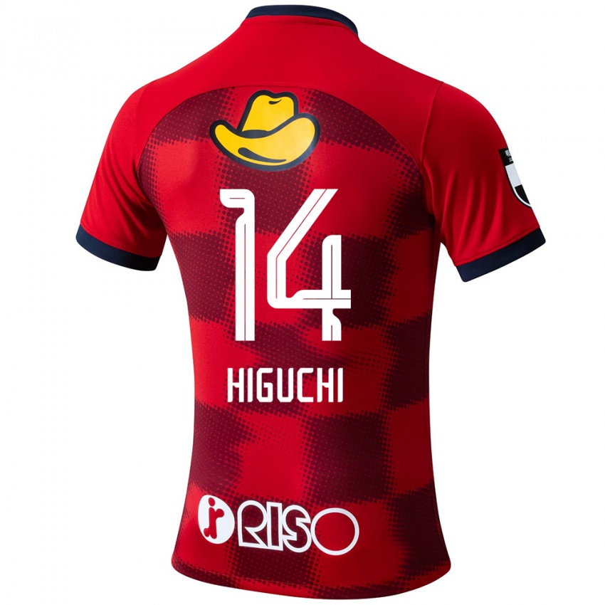 Női Yuta Higuchi #14 Piros Kék Fehér Hazai Jersey 2024/25 Mez Póló Ing