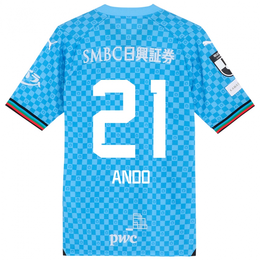 Női Shunsuke Ando #21 Azúrkék Hazai Jersey 2024/25 Mez Póló Ing