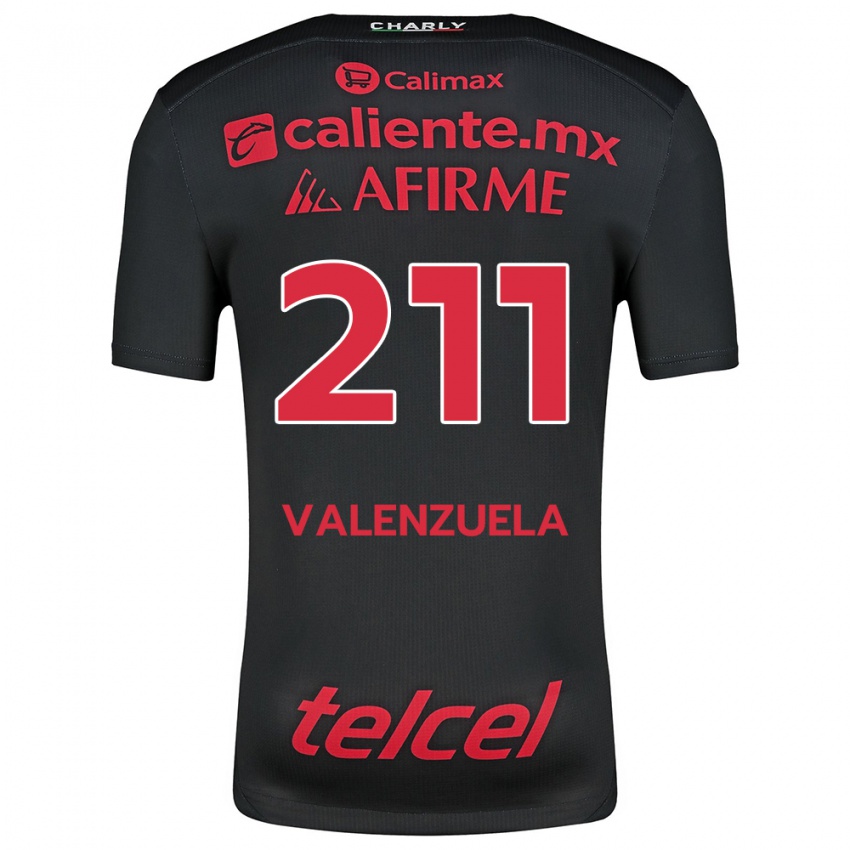 Női Aldieri Valenzuela #211 Fekete Piros Hazai Jersey 2024/25 Mez Póló Ing