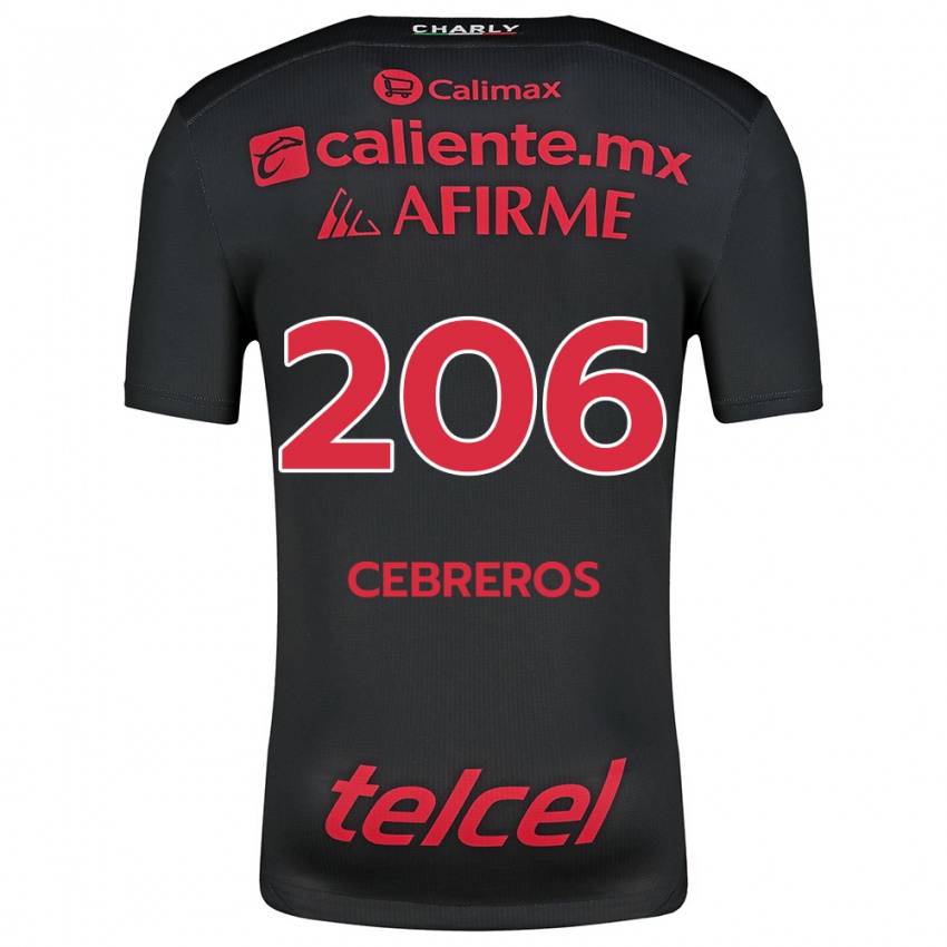 Női Luis Cebreros #206 Fekete Piros Hazai Jersey 2024/25 Mez Póló Ing