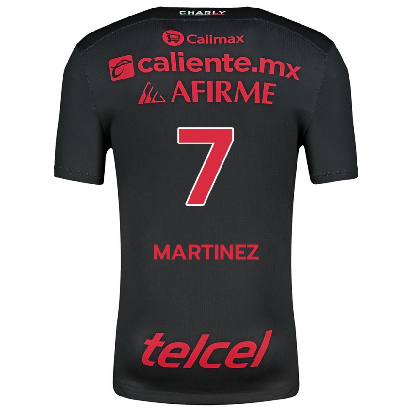 Női Alejandro Martínez #7 Fekete Piros Hazai Jersey 2024/25 Mez Póló Ing