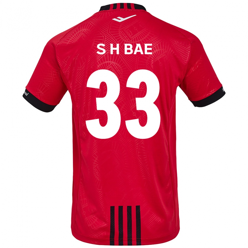 Női Hyun-Seo Bae #33 Piros Fekete Hazai Jersey 2024/25 Mez Póló Ing