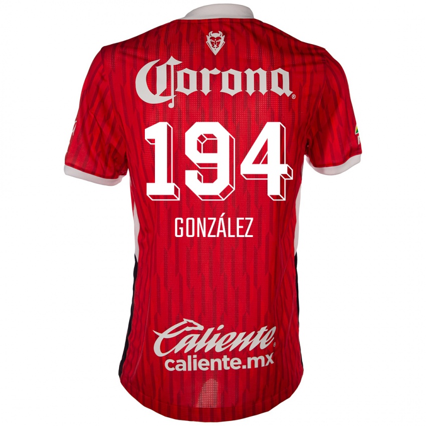 Női Cristopher González #194 Piros Fehér Hazai Jersey 2024/25 Mez Póló Ing