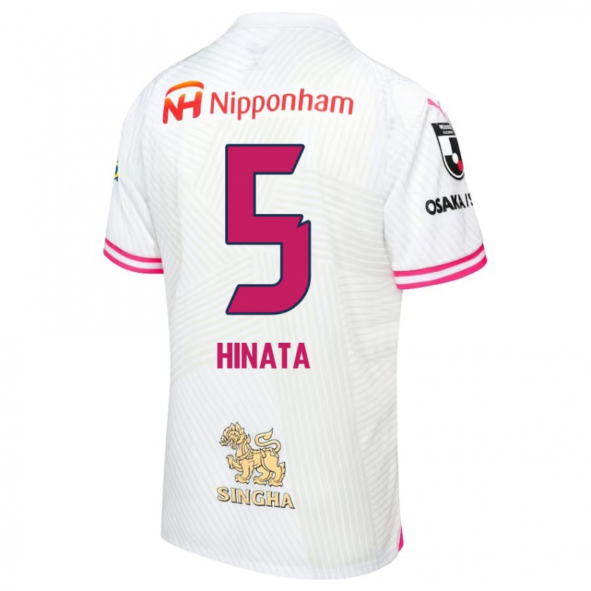 Női Hinata Kida #5 Fehér Rózsaszín Idegenbeli Jersey 2024/25 Mez Póló Ing