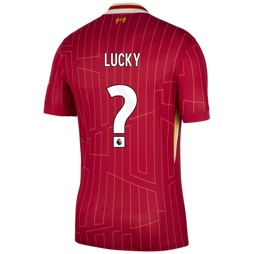 Gyermek Wellity Lucky #0 Piros Sárga Fehér Hazai Jersey 2024/25 Mez Póló Ing