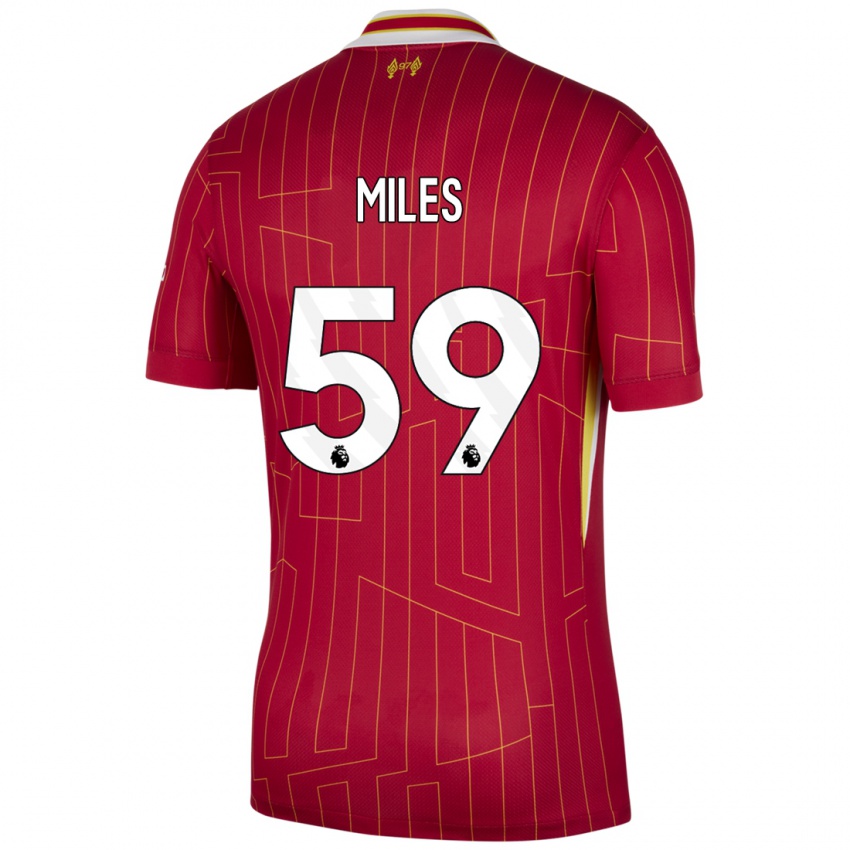 Gyermek Terence Miles #59 Piros Sárga Fehér Hazai Jersey 2024/25 Mez Póló Ing