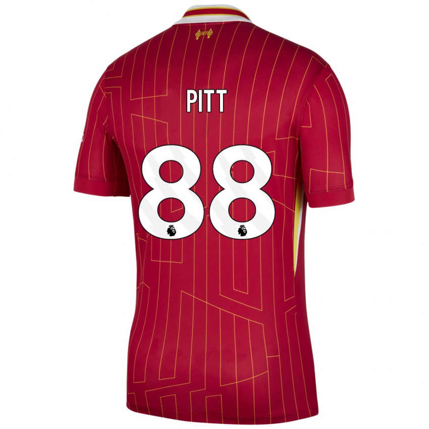 Gyermek Lucas Pitt #88 Piros Sárga Fehér Hazai Jersey 2024/25 Mez Póló Ing