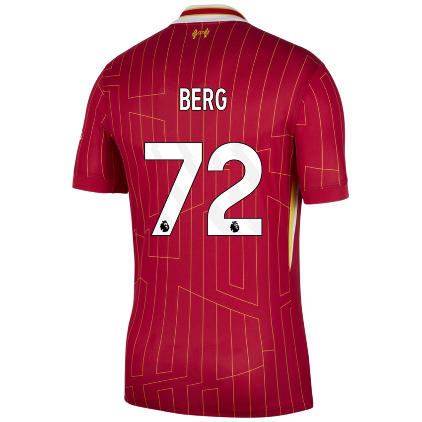 Gyermek Sepp Van Den Berg #72 Piros Sárga Fehér Hazai Jersey 2024/25 Mez Póló Ing