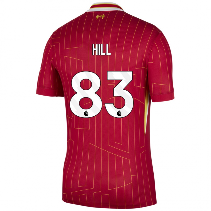 Gyermek Thomas Hill #83 Piros Sárga Fehér Hazai Jersey 2024/25 Mez Póló Ing