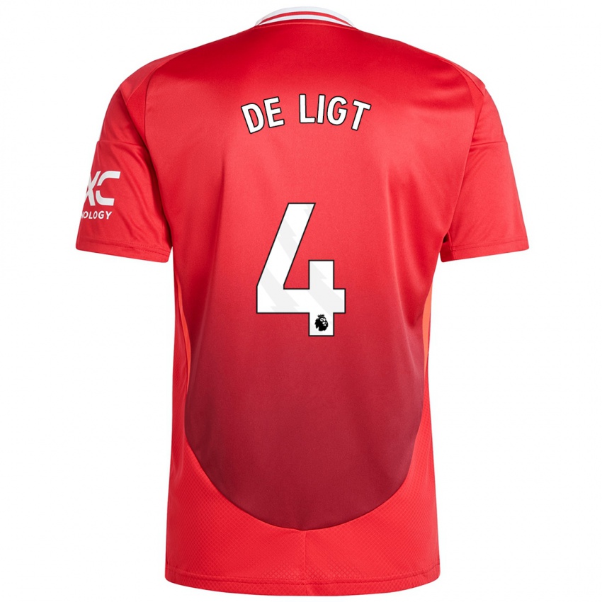 Gyermek Matthijs De Ligt #4 Élénkpiros Hazai Jersey 2024/25 Mez Póló Ing