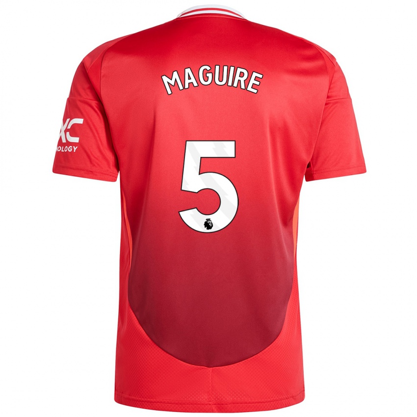 Gyermek Harry Maguire #5 Élénkpiros Hazai Jersey 2024/25 Mez Póló Ing