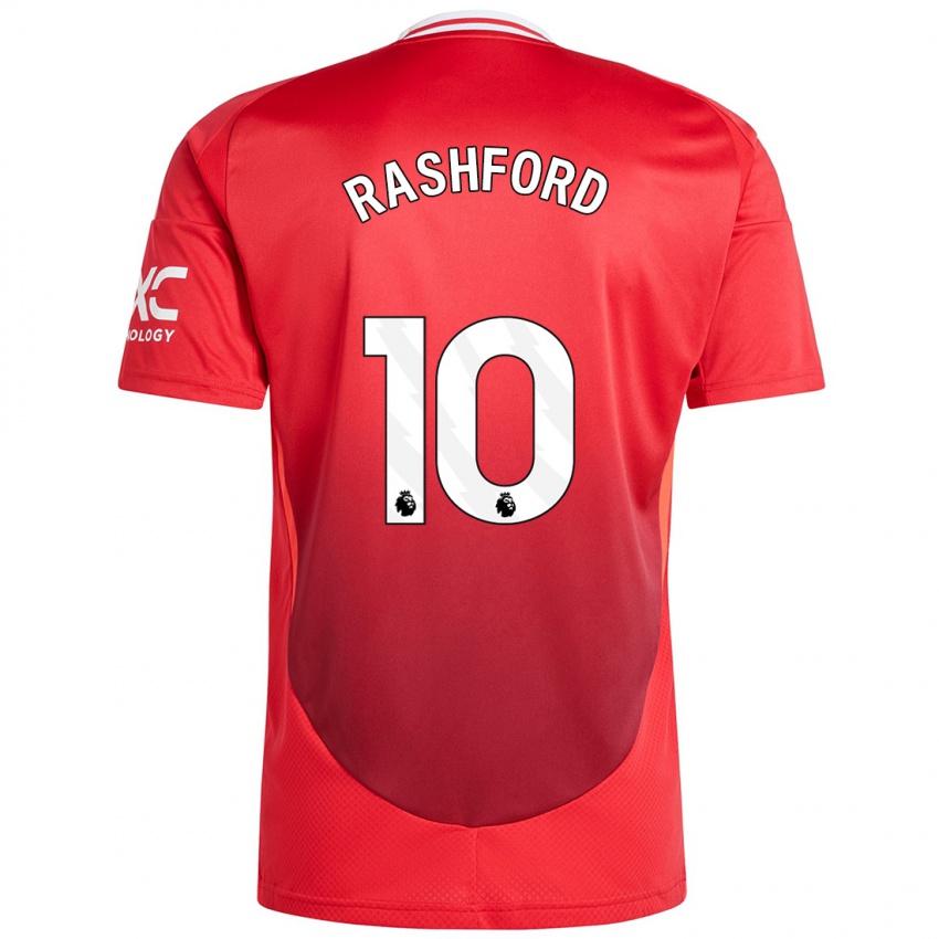 Gyermek Marcus Rashford #10 Élénkpiros Hazai Jersey 2024/25 Mez Póló Ing