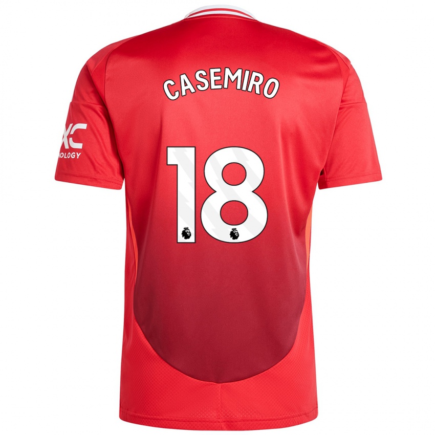 Gyermek Casemiro #18 Élénkpiros Hazai Jersey 2024/25 Mez Póló Ing