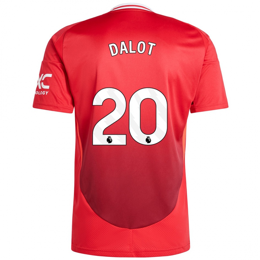 Gyermek Diogo Dalot #20 Élénkpiros Hazai Jersey 2024/25 Mez Póló Ing