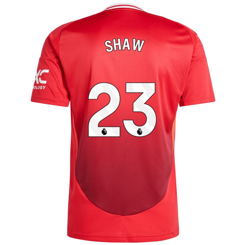 Gyermek Luke Shaw #23 Élénkpiros Hazai Jersey 2024/25 Mez Póló Ing